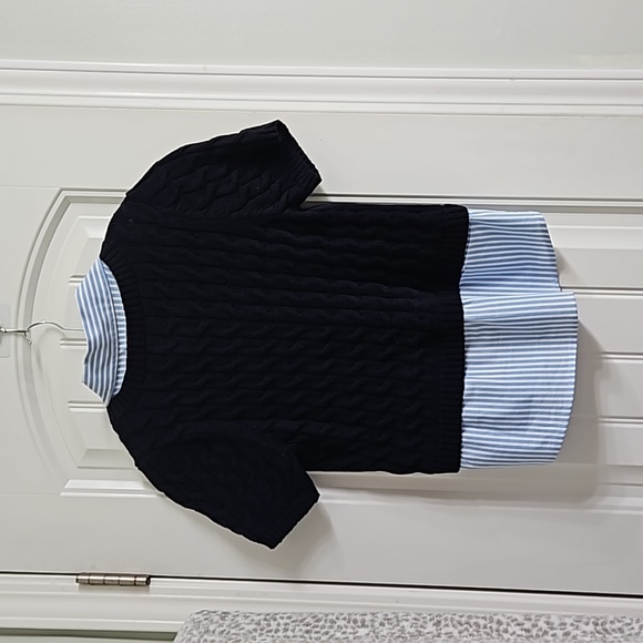 Anthropologie Maeve Cable Short-Sleeve Twofer Sweater - Picture 2 of 5